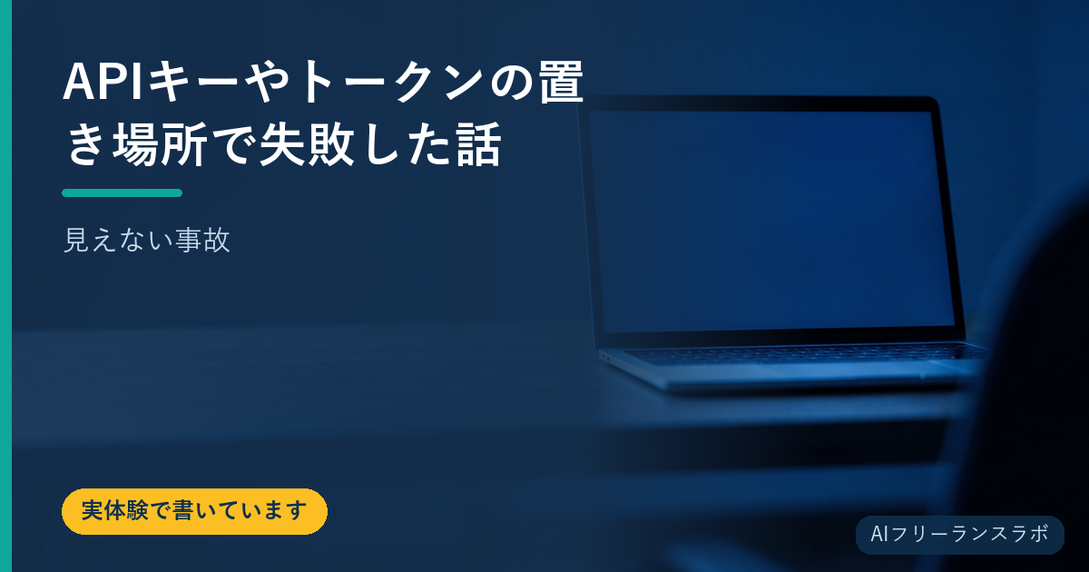 APIキーやトークンの置き場所で失敗した話【見えない事故】