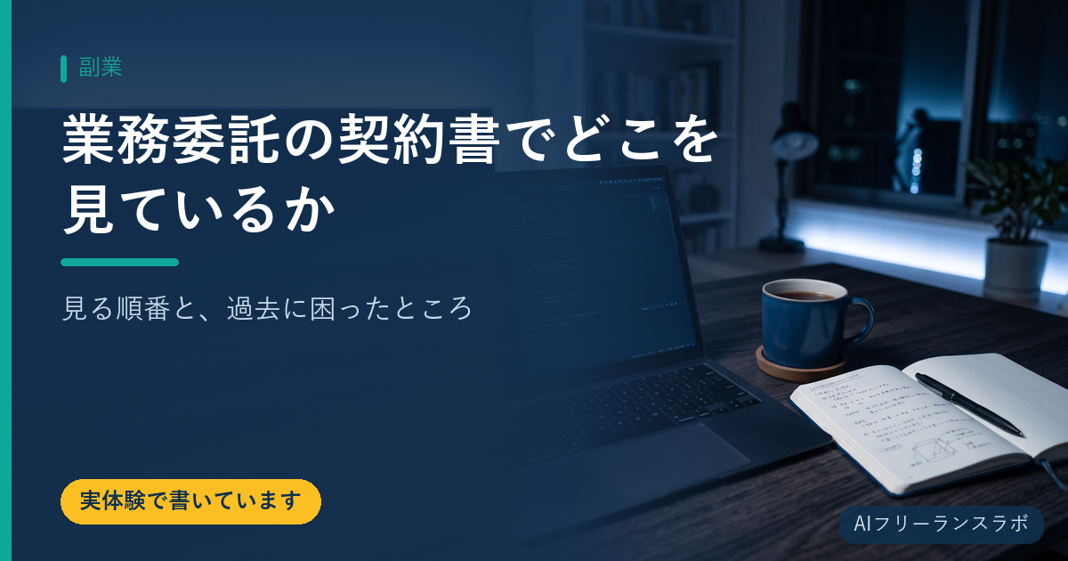業務委託の契約書でどこを見ているか｜見る順番と、過去に困ったところ