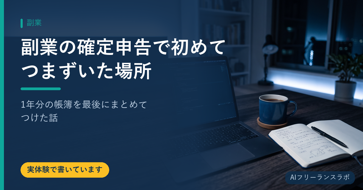 副業の確定申告で初めてつまずいた場所｜1年分の帳簿を最後にまとめてつけた話
