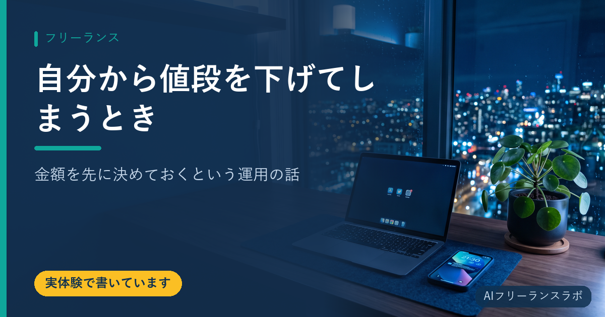 自分から値段を下げてしまうとき｜金額を先に決めておくという運用の話
