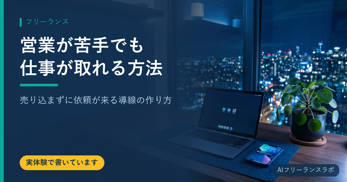 営業が苦手でも仕事が取れる方法｜売り込まずに依頼が来る導線の作り方