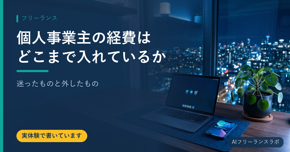 個人事業主の経費はどこまで入れているか｜迷ったものと外したもの